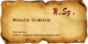 Mikola Szabina névjegykártya